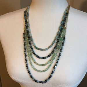 NWT LOFT multi strand beaded gold necklace